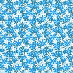 Ditsy Daisies sky Blue, pool blue, and white