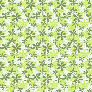 Ditsy Daisies Summer green, grass green and white