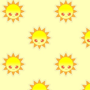 Happy Kawaii Sunshine on Yellow