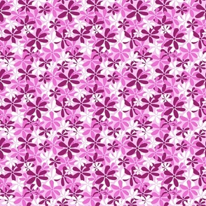 Ditsy Daisies red pink, white and barbie pink