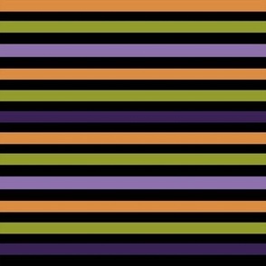 halloween stripe fabric - purple, orange, green stripes