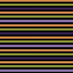 SMALL  halloween stripe fabric - purple, orange, green stripes