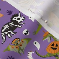 halloween Dinos fabric - dinosaur fabric, spooky scary, mummy design