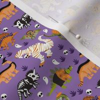 SMALL  halloween Dinos fabric - dinosaur fabric, spooky scary, mummy design
