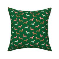 Christmas Dachshund - Holiday Wiener dogs - green - LAD21