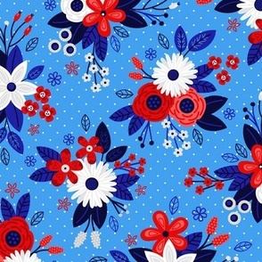 Floral Bouquets (Red, White & Blue)