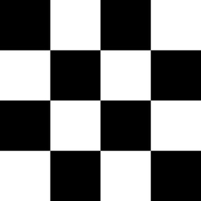 black and white checkerboard 2" squares - checkers chess games