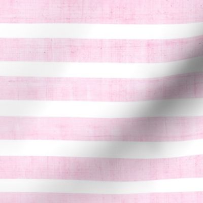 Medium Scale Pale Pink Texture Stripes on White