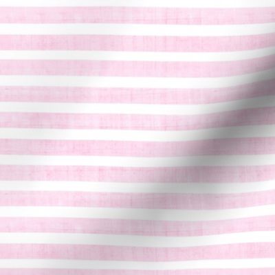 Small Scale Pale Pink Texture Stripes on White