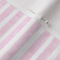 Small Scale Pale Pink Texture Stripes on White