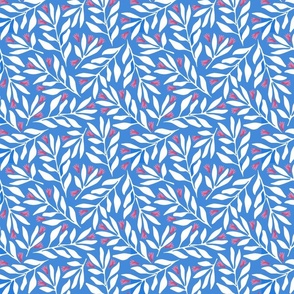 white leaves on blue background  8  
