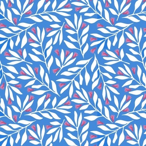 white leaves on blue background  12 