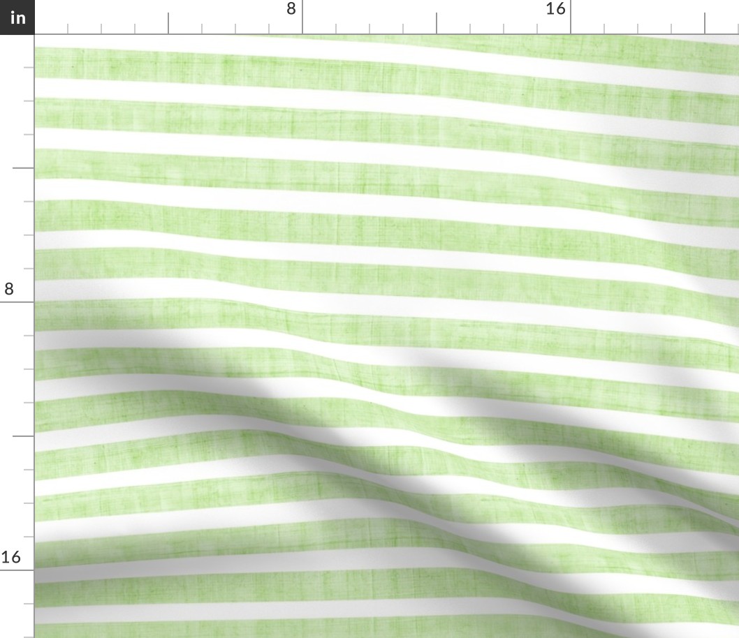 Medium Scale Pale Green Texture Stripes on White