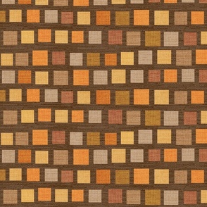 Mid Century Squares Orange Brown