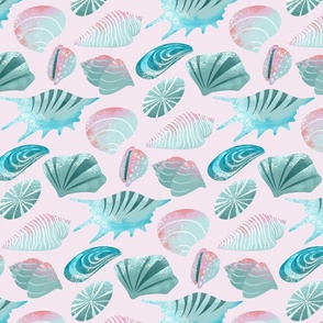 Sea Shells I on Pink | Underwater World Collection