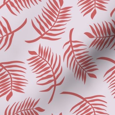 Tropical Fronds Red and Lilac Medium