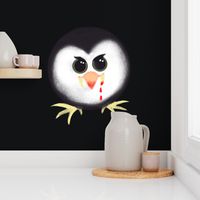 Roundy kawaii vampire Penguins on black small scale 