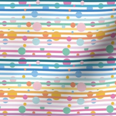 Ice Cream Cones Collection I Rainbow Stripes with Rainbow Dots I Horizontal I S size