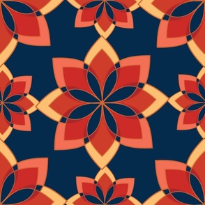 variation No. 4 big ♦ art nouveau poppy red