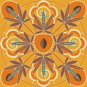 Stoned Fruit Mandala / Retro Peach / Large