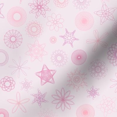 gear-drawn spirals in just pink (12" repeat)