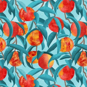 Fruit Trees - Nectarines - Teal  