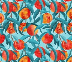 Fruit Trees - Nectarines - Teal  