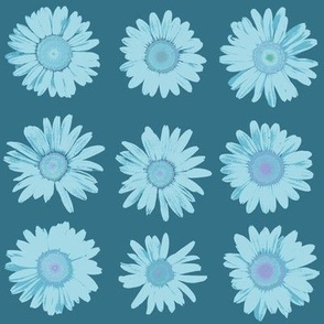 daisy dots - light blue on kingfisher blue