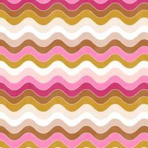 Groovy Waves (bronze -raspberry - pink sorbet - mustard - beige) 10"