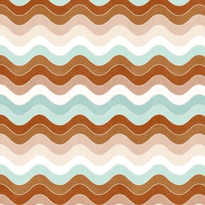 Groovy Waves (bronze - rust- malibu - beige) medium 