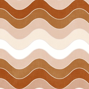Groovy Waves (bronze - rust- neutral - beige) XL