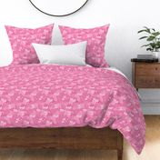Ditsy Butterfly Floral - bright pink