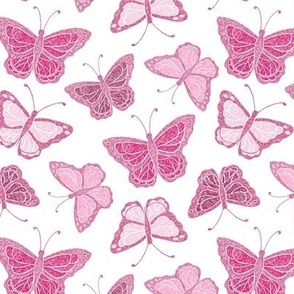 Butterflies - bright pink