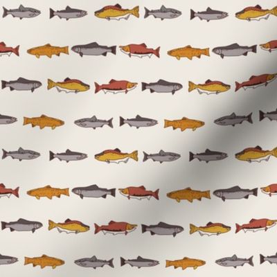 salmon fabric - Alaska fabric, holiday