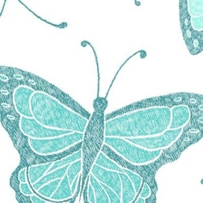 Butterflies Jumbo - turquoise
