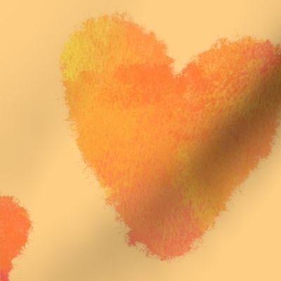 Candy Hearts yellow and orange on light orange 6 inch
