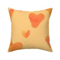 Candy Hearts yellow and orange on light orange 6 inch