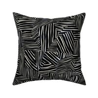 Stripy patchwork - black-large