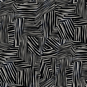 Stripy patchwork - black-large