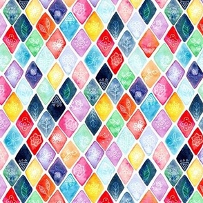 Watercolour Rainbow Diamonds - Tiny