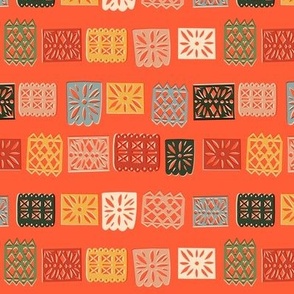 Papel picado red, small scale