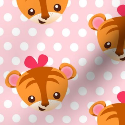 Tiger Cubs on Pink - Large