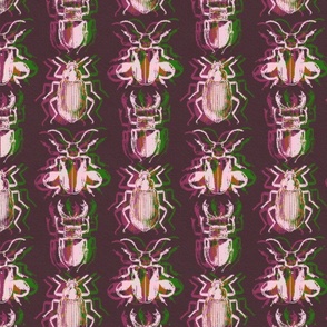 Retro Bugs in Pink and Green