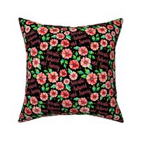 Medium Scale Sarcastic Awkward and Sweary Funny Adult Humor Floral on Black