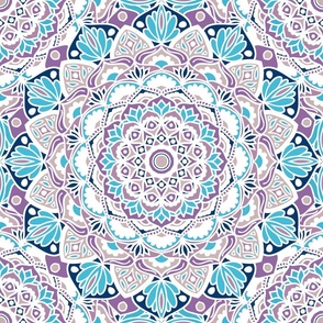 Blue and Purple Mandala Kaleidoscope