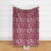 Forrest Flowers reimagined paisley pattern burgundy large scale