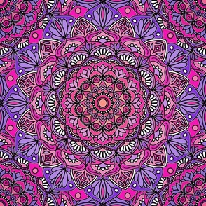 Pink and Purple Mandala Kaleidoscope
