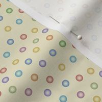 cream rainbow balloon dots