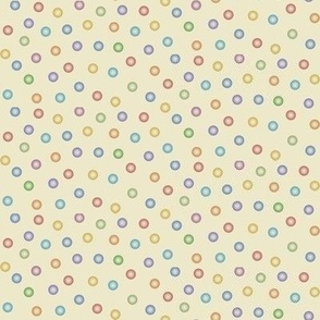 cream rainbow balloon dots