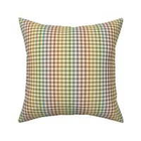 cream rainbow stripe gingham, 1/4" squares 